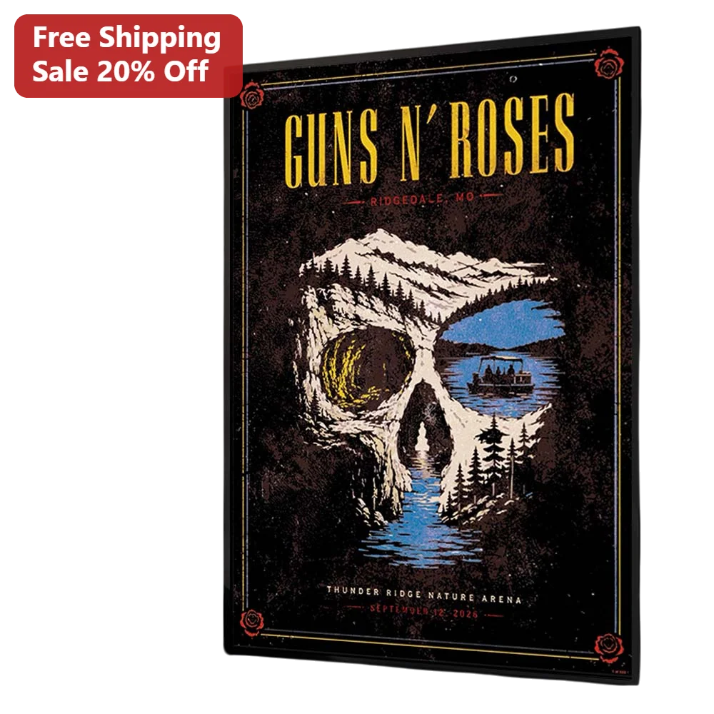 Guns N Roses Ridgedale MO Thunder Ridge Nature Arena Vintage Concert Poster