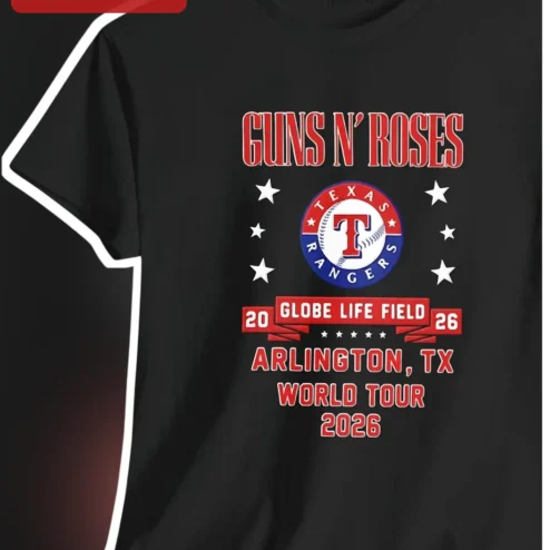 Guns N' Roses World Tour 2026 Texas Rangers Graphic Tee