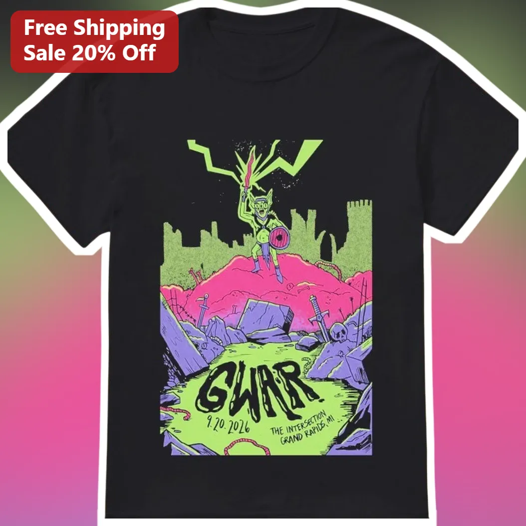 GWAR Tee Heavy Metal Band Merch Neon Monster Graphic T-Shirt for Fans