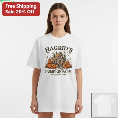 Hagrid's Est 1981 Pumpkin Farm Magically Grown Tee, Vintage Fall Halloween Wizard Shirt Gift for Harry Potter Fans