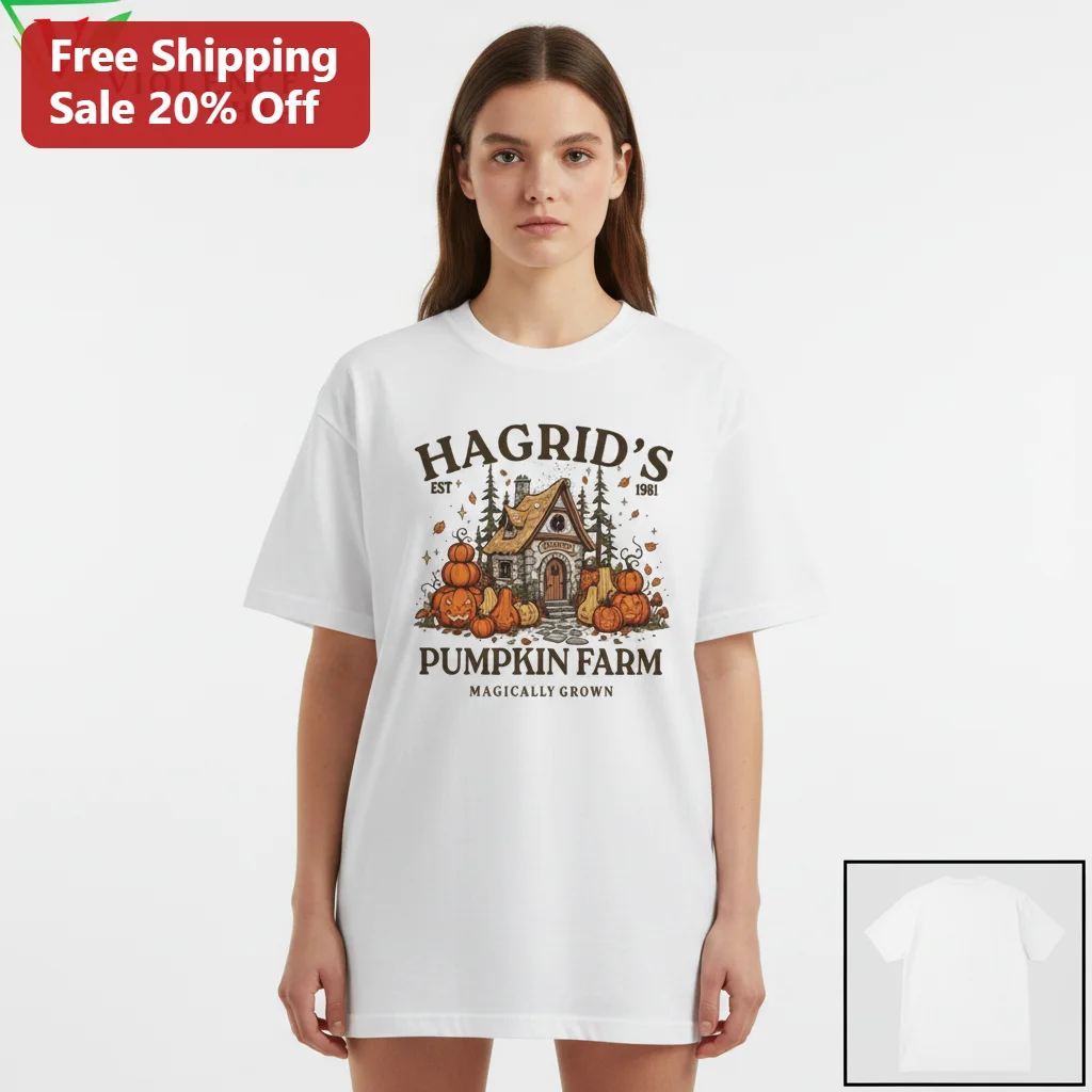 Hagrid's Est 1981 Pumpkin Farm Magically Grown Tee, Vintage Fall Halloween Wizard Shirt Gift for Harry Potter Fans
