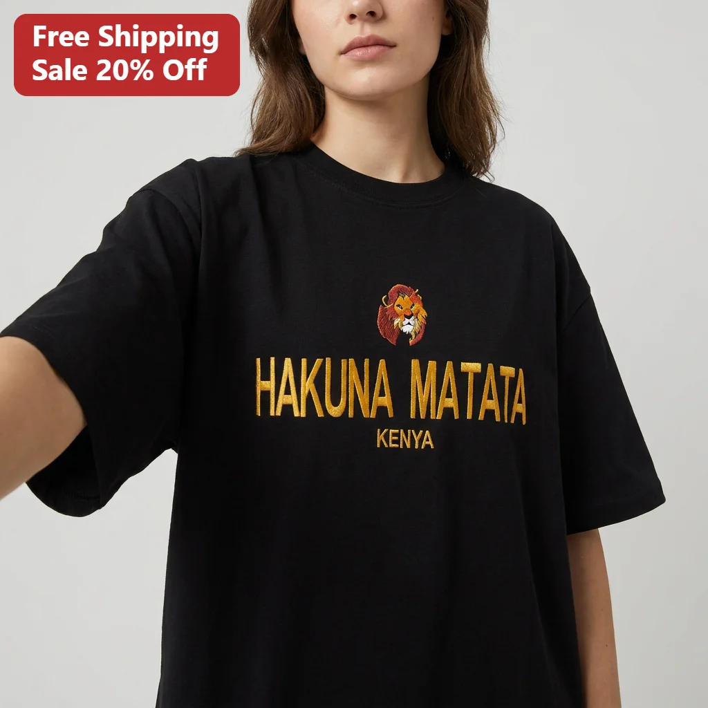 Hakuna Matata Kenya Tee, Lion King Simba Graphic T-Shirt, Kenya Souvenir Gift for Disney Fans and Africa Travel Lovers