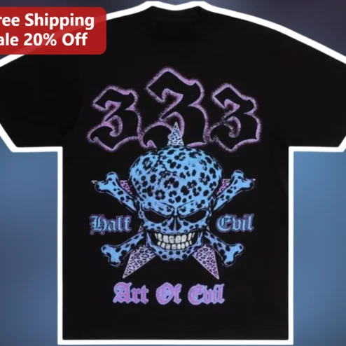 Half Evil Art Of Evil Skull Graphic Tee Streetwear Gothic Apparel