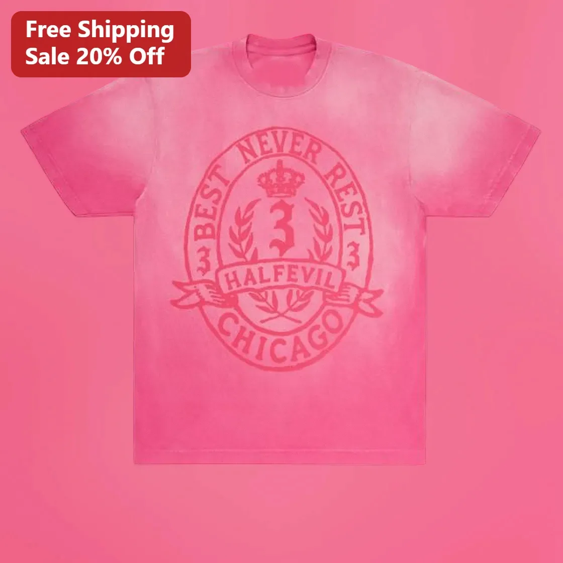 HALFEVIL Best Never Rest Chicago Vintage Crest Graphic Tee