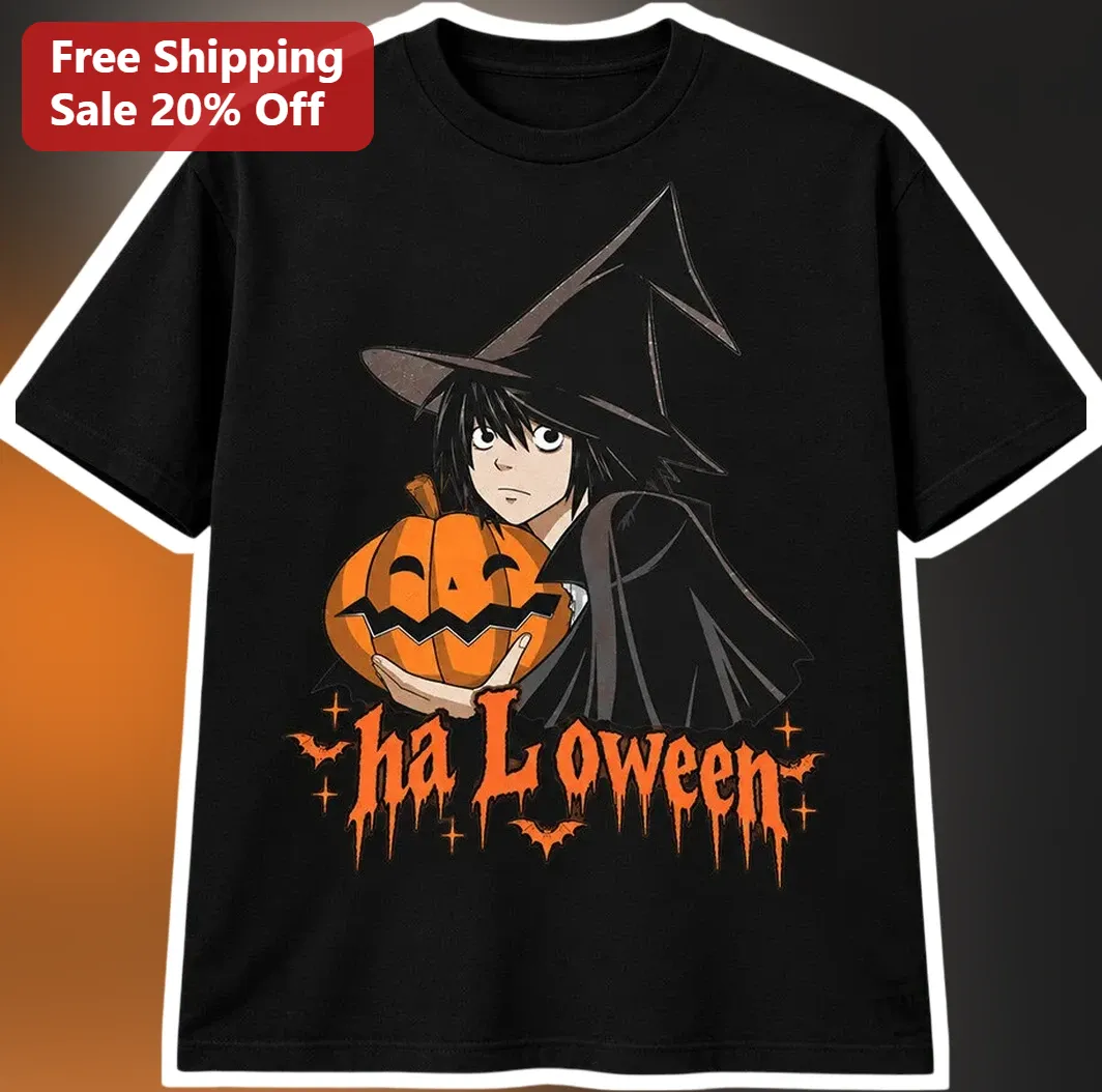 Halloween L Lawliet Witch Costume Tee Anime Death Note Graphic Shirt