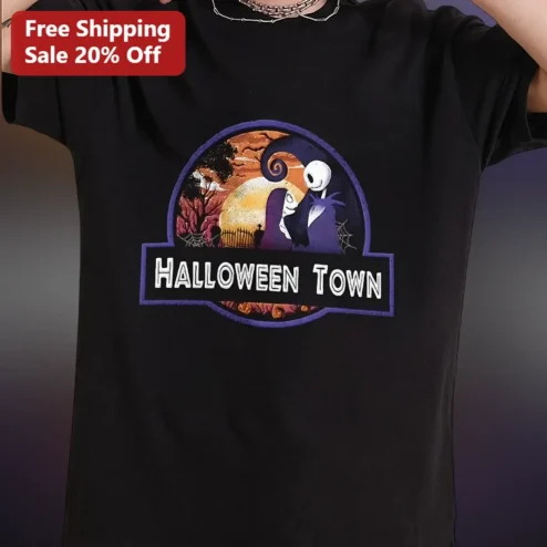 Halloween Town Jack Skellington Sally Graphic Tee Nightmare Before Christmas Gift