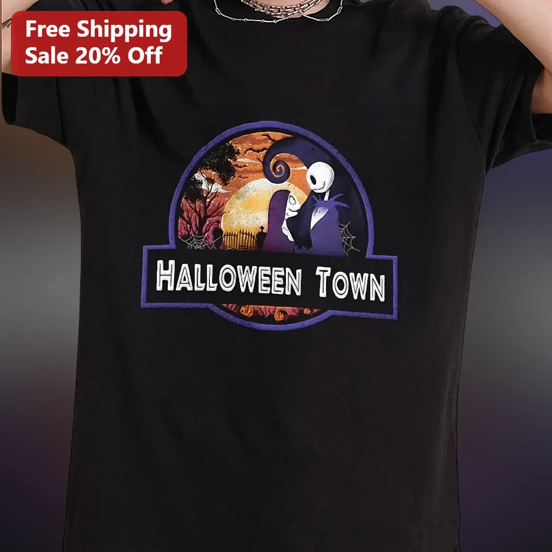 Halloween Town Jack Skellington Sally Graphic Tee Nightmare Before Christmas Gift