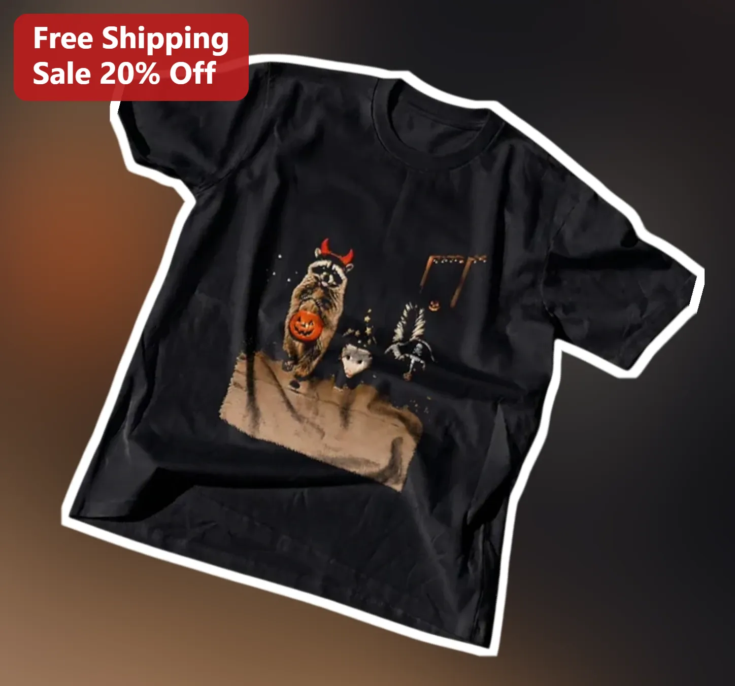 Halloween Trash Panda Animals Costume Graphic Tee Funny Raccoon Opossum Shirt