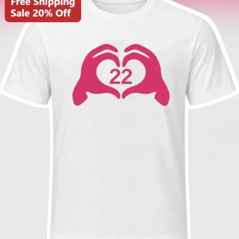 Hands Heart Birthday Shirt Tee Turning 22 Personalized Gift