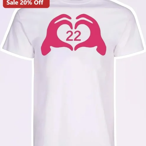 Hands Making Heart Shape Birthday Tee Turning 22 Gift for Women Men Gen Z Aesthetic