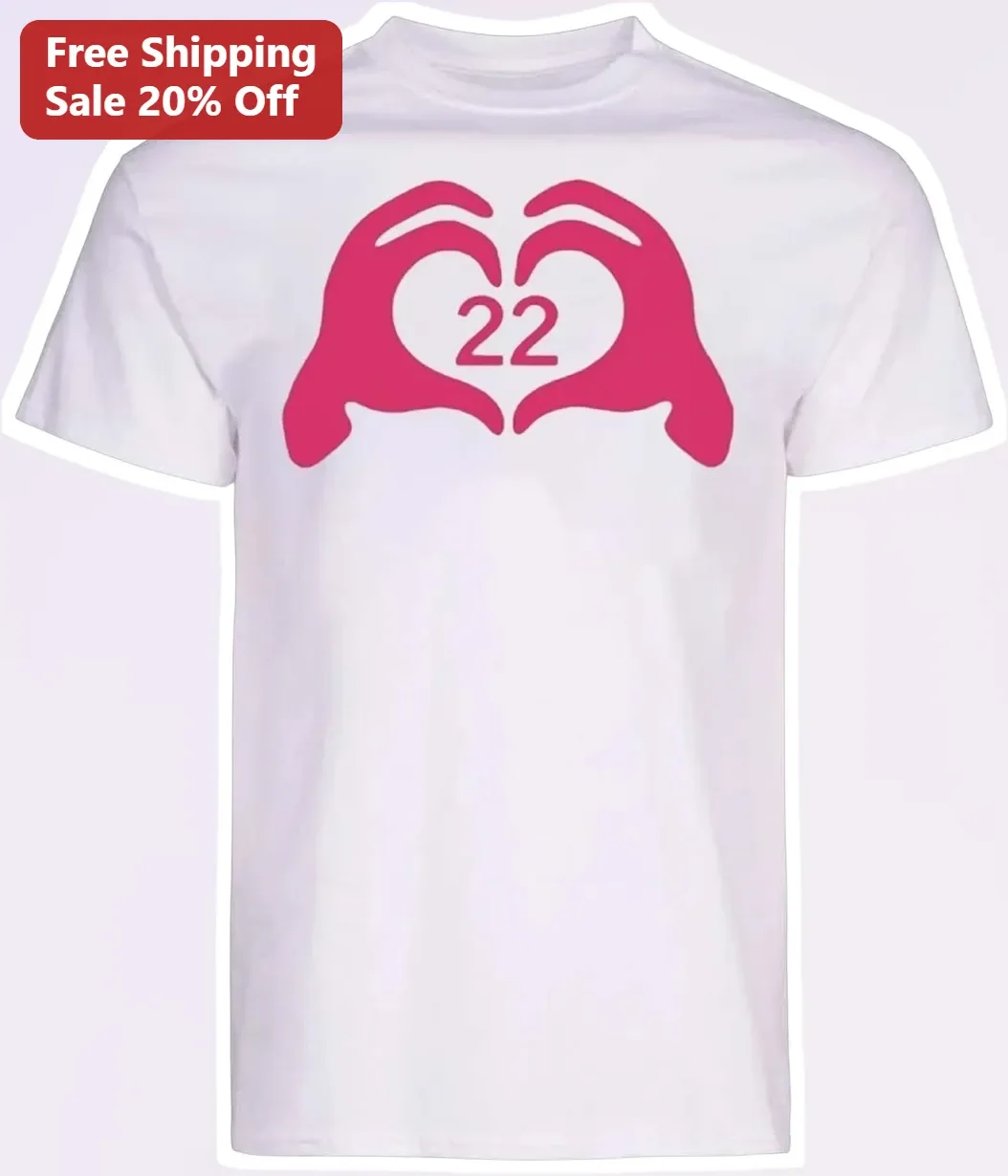 Hands Making Heart Shape Birthday Tee Turning 22 Gift for Women Men Gen Z Aesthetic