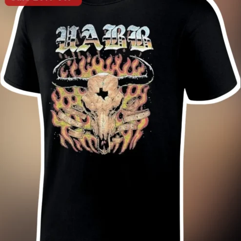 HARB Tee Harland Williams Half Baked Cow Skull Flame Graphic T-Shirt
