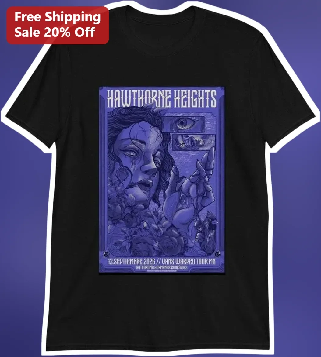 Hawthorne Heights Vans Warped Tour MX Graphic Tee Emo Rock Band Shirt