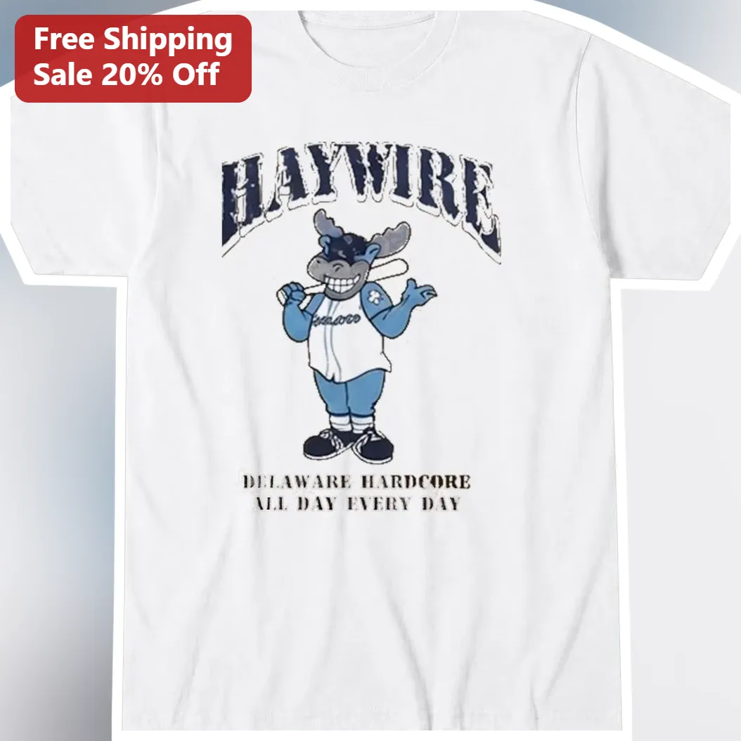 Haywire Delaware Hardcore All Day Every Day Graphic Tee Vintage Baseball Moose Band Merch Shirt