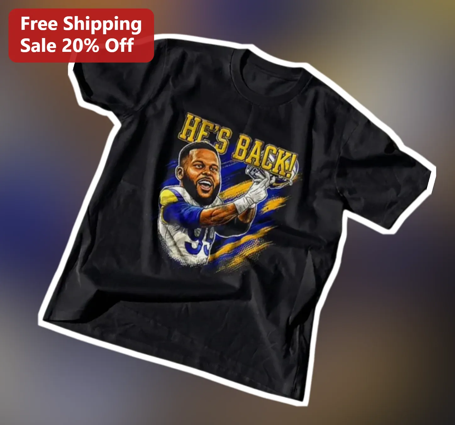 He's Back Cooper Kupp Rams Graphic Tee NFL Football Fan Gift