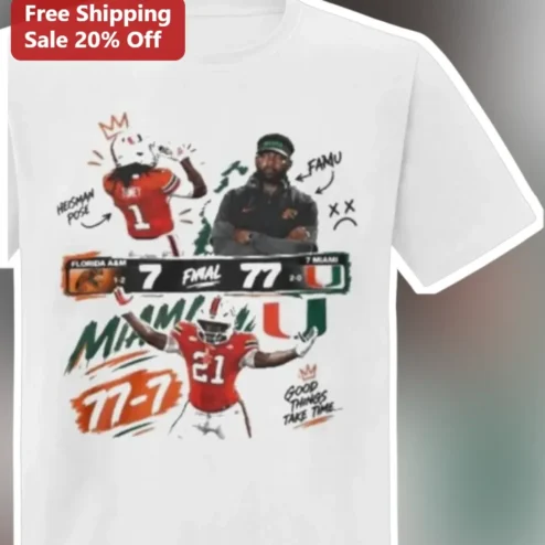 Heisman Pose Good Things Take Time Tee Mario Cristobal Miami Hurricanes College Football Shirt