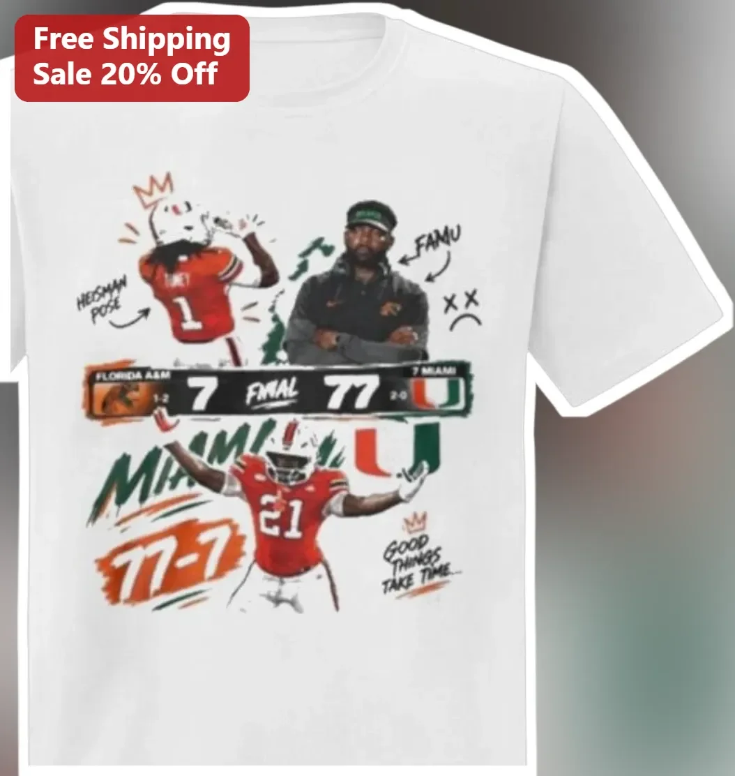 Heisman Pose Good Things Take Time Tee Mario Cristobal Miami Hurricanes College Football Shirt