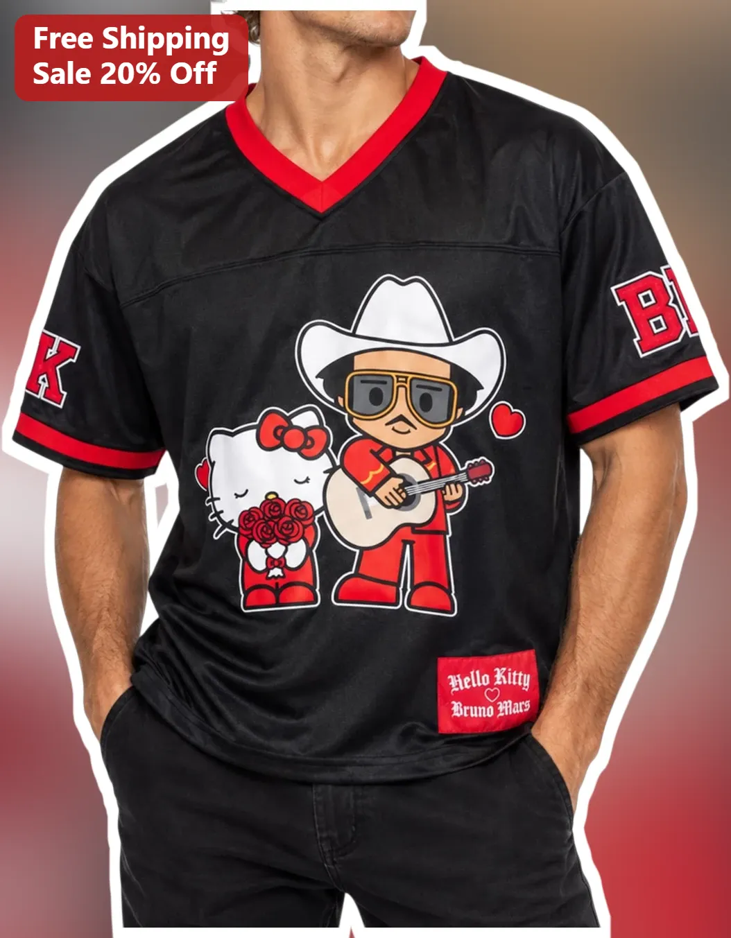 Hello Kitty Bruno Mars Jersey The Romantic Tour Pop Culture Fan Gift