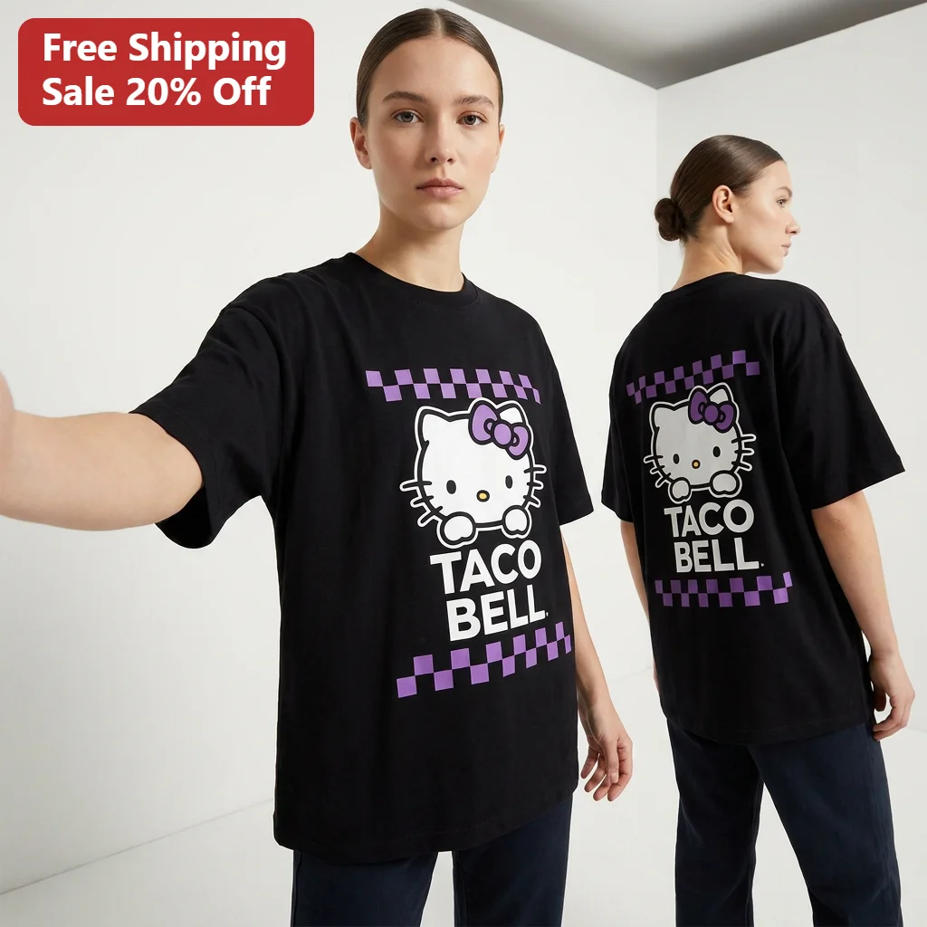 Hello Kitty Taco Bell Live Más Tee Kawaii Fast Food Graphic Shirt