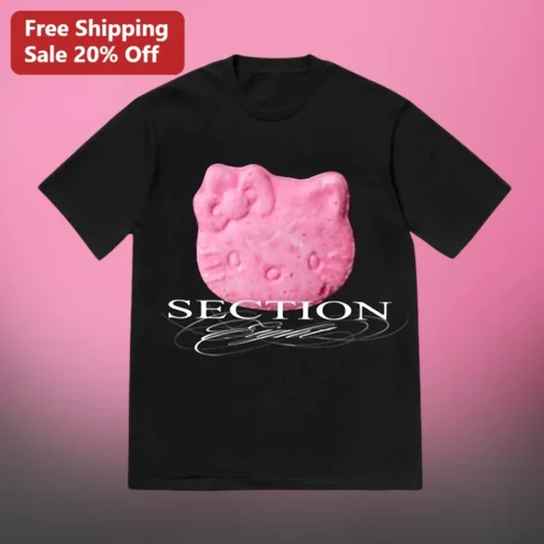 Hello Kitty Tee Y2K Kawaii Pink Cookie Graphic T-Shirt for Women Men Sanrio Fans