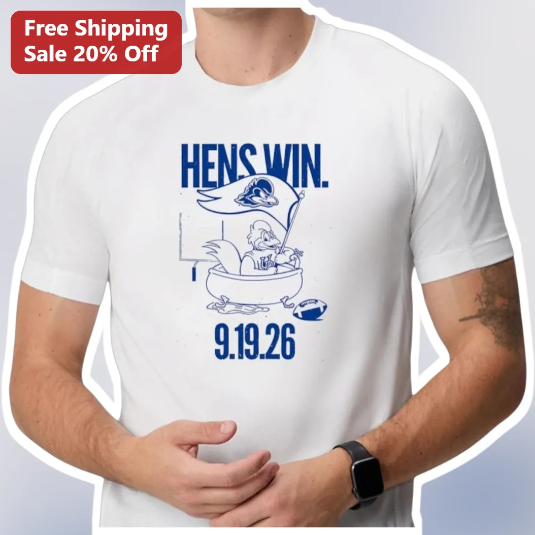 Hens Win. Blue Hen University Of Delaware Graphic Tee
