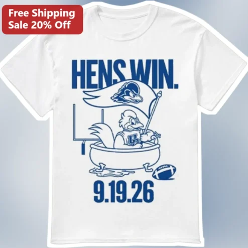 Hens Win. Funny College Football Fan Tee Utah Utes Delaware Blue Hens Game Day Gift