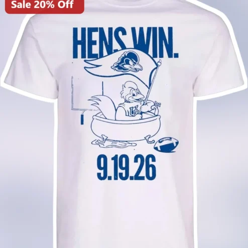 Hens Win UH Rainbow Wahine Football Fan Graphic Tee
