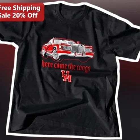 Here Come The Coogs Tee Houston Cougars Vintage Lowrider Graphic Shirt
