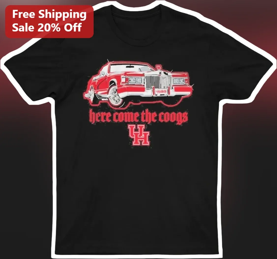 Here Come The Coogs UH Vintage Rolls Royce Graphic Tee University of Houston Football Gift