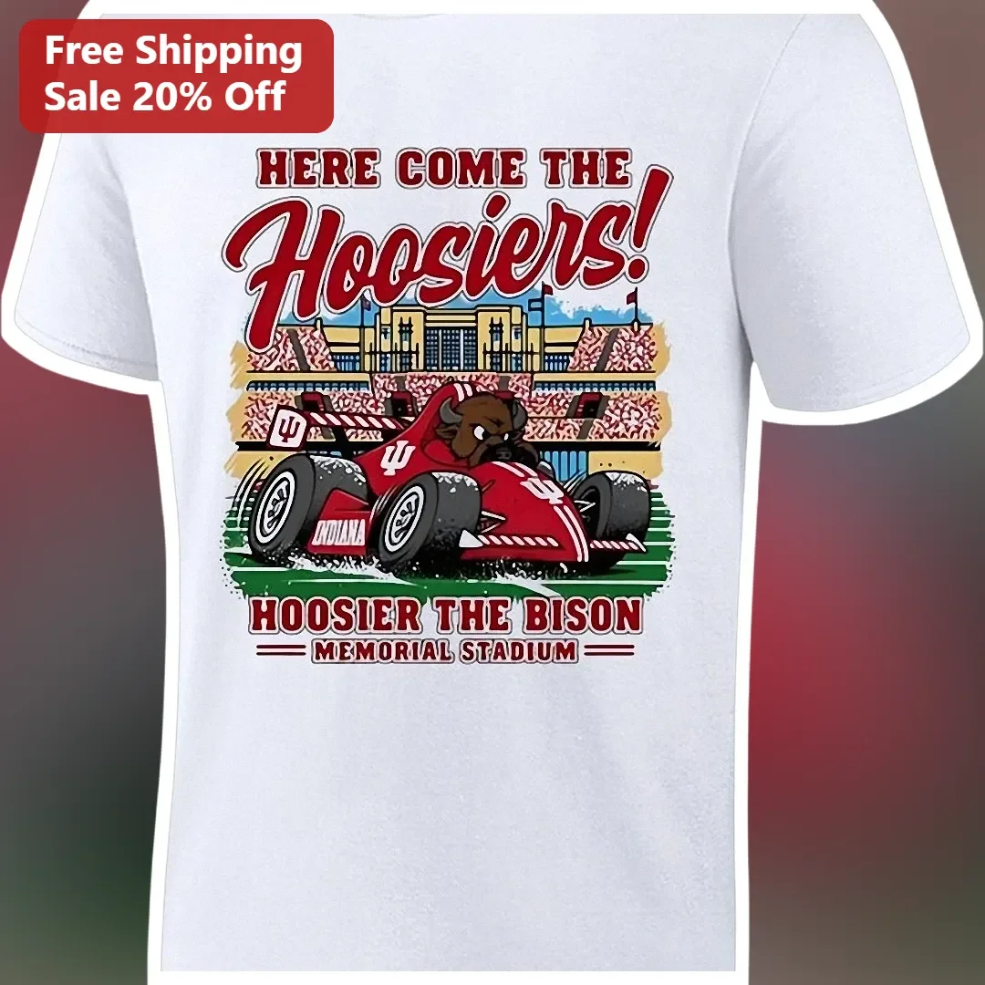 Here Come The Hoosiers Indiana University Bison Racing Graphic Tee