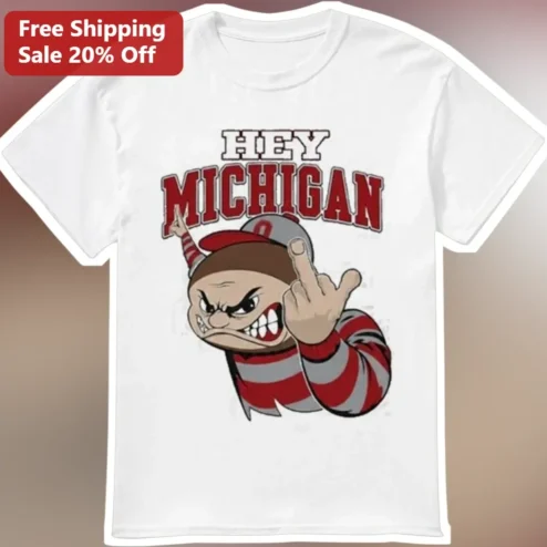 Hey Michigan Tee College Football Fan Graphic Shirt Novelty State Pride Apparel