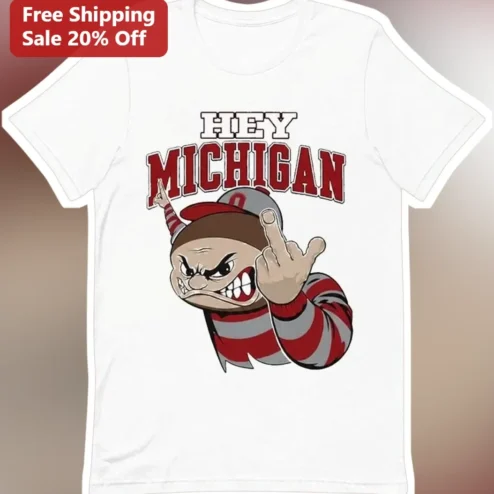 Hey Michigan Tee Wolverine University of Michigan Mascot College Football Shirt