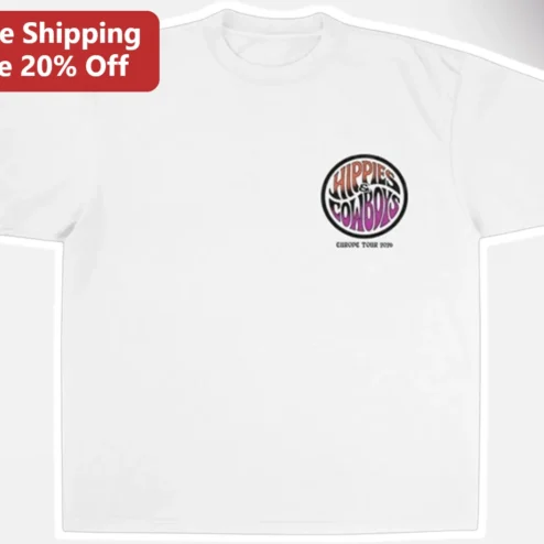 Hippies Cowboys Europe Tour 2026 Retro Graphic Tee