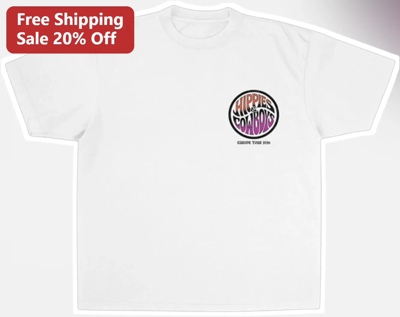 Hippies Cowboys Europe Tour 2026 Retro Graphic Tee