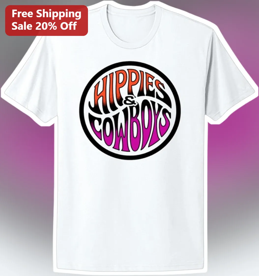 Hippies Cowboys Retro Western Graphic Tee Unisex Cotton T-Shirt