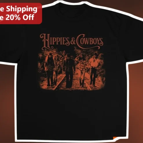 Hippies Cowboys Tee The Grateful Dead Vintage Western Graphic Shirt for Men Women