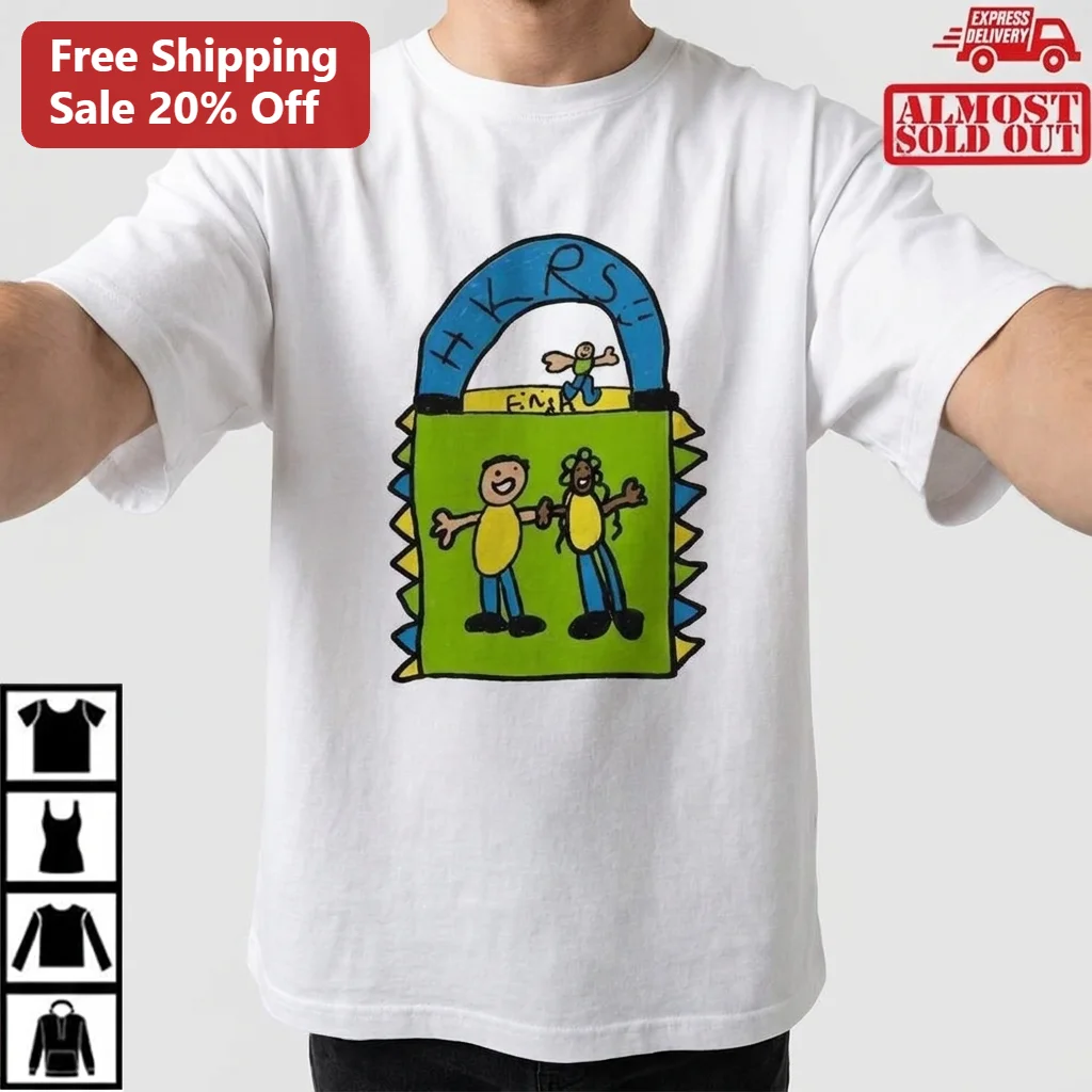 HKRS Tee Healthy Kids Running Series Hand-Drawn Doodle Art Gift for Young Runners, Parents and School Supporters