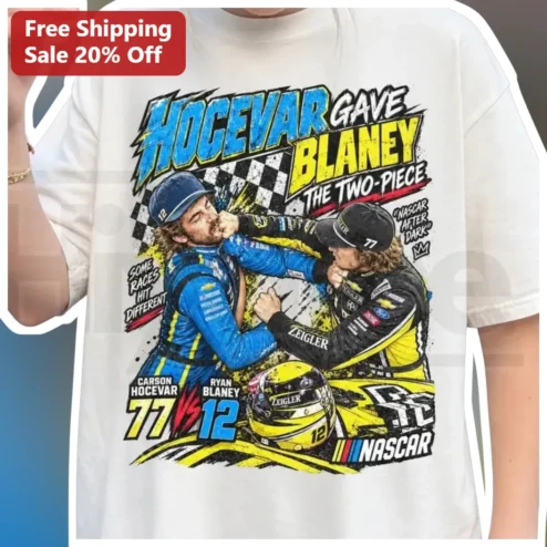 Hocevar Gave Blaney The Two-Piece Some Races Hit Different NASCAR Bristol Fight Graphic Tee