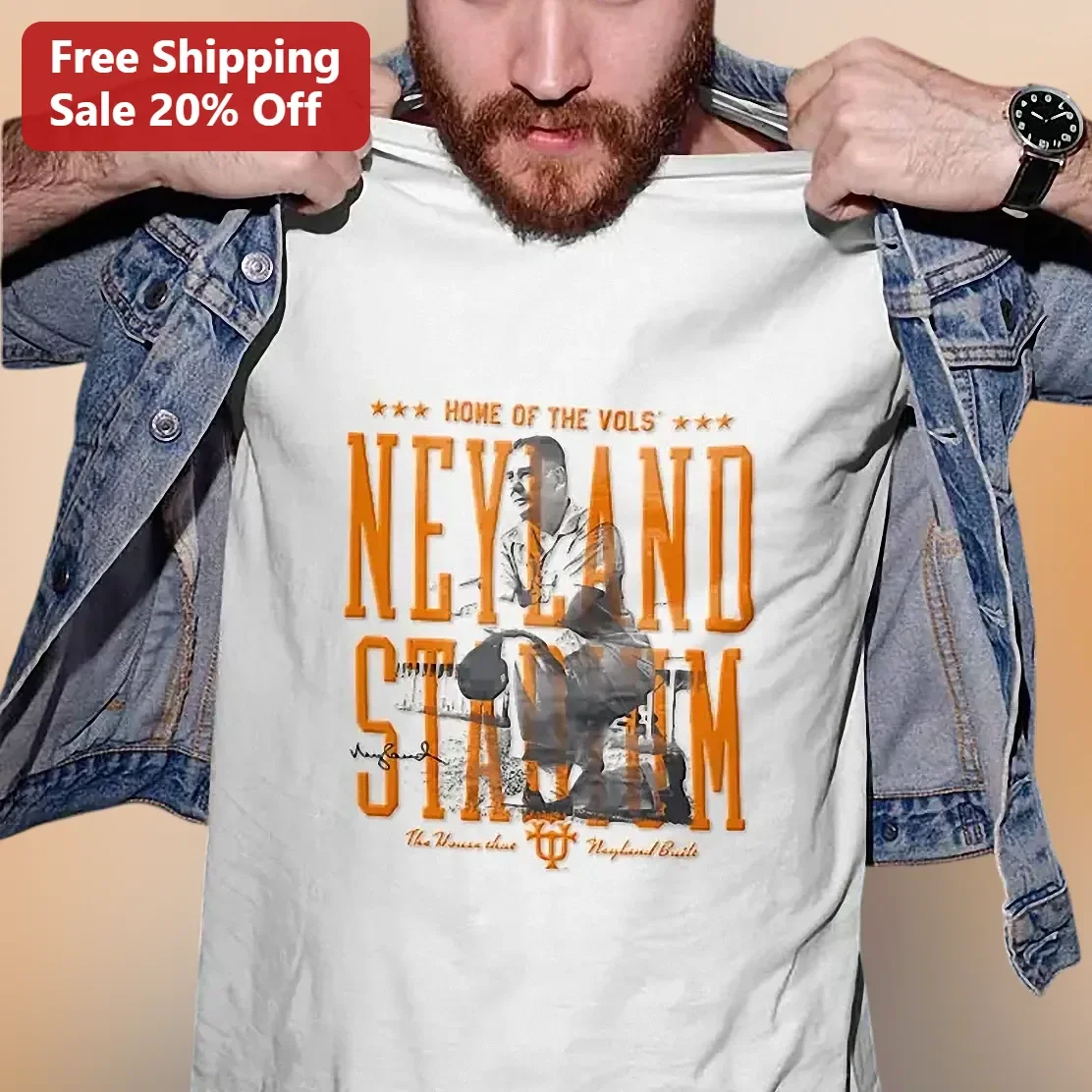 Home of the Vols Neyland Stadium Vintage Tennessee Volunteers Graphic Tee