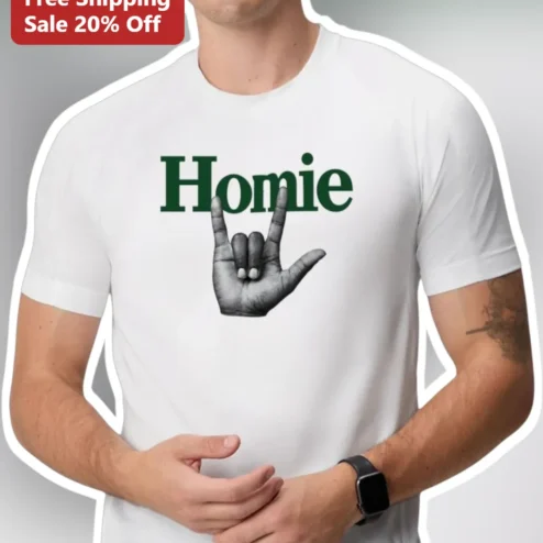 Homie Tee I Love You Sign Language Graphic T-Shirt ASL Friendship Gift