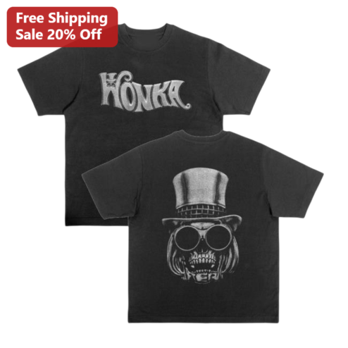 HONK Y2K Streetwear Skull Metallic Graphic Tee for Men and Women