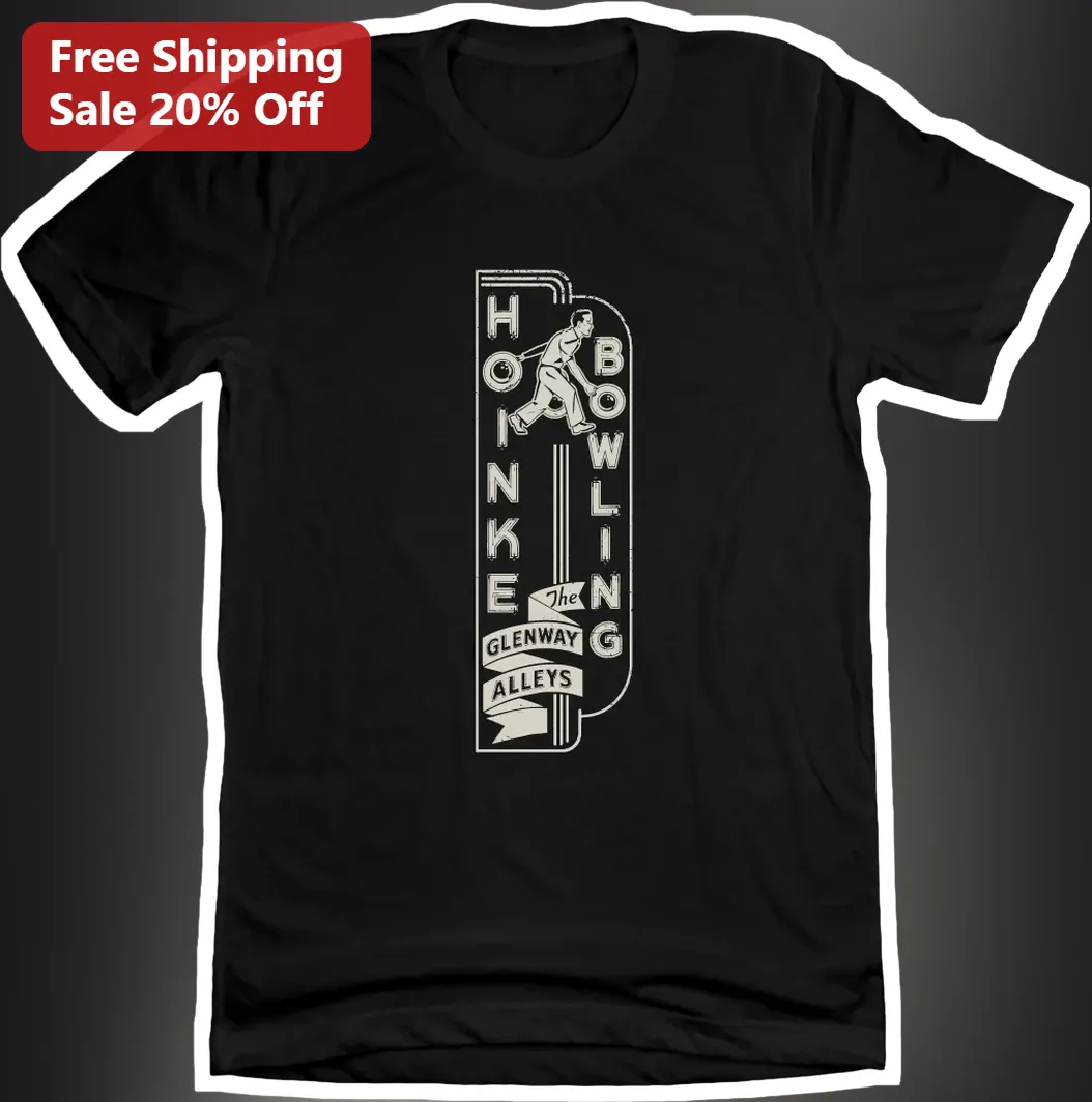 HONKE BOWLING Retro Vintage Graphic Tee Funny Bowler Gift for League Members