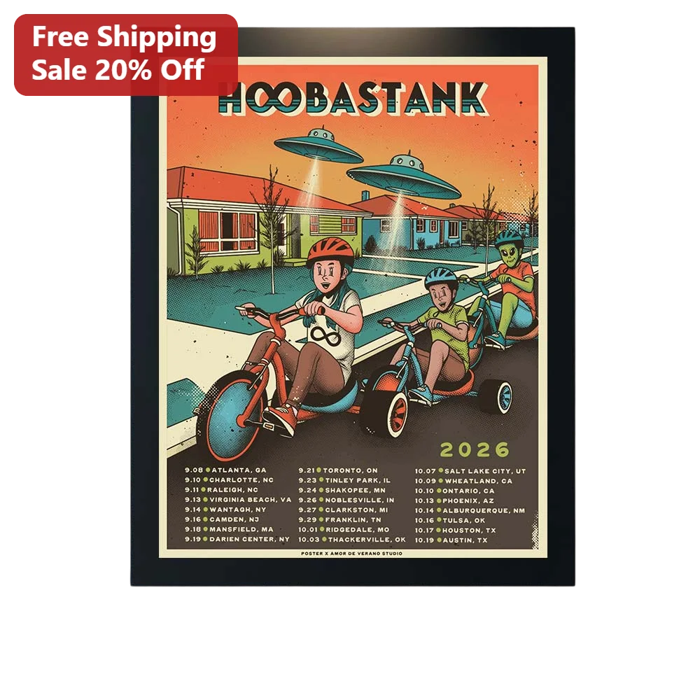 Hoobastank The Reason Retro Tour Poster Vintage Rock Band Merch Wall Art Print