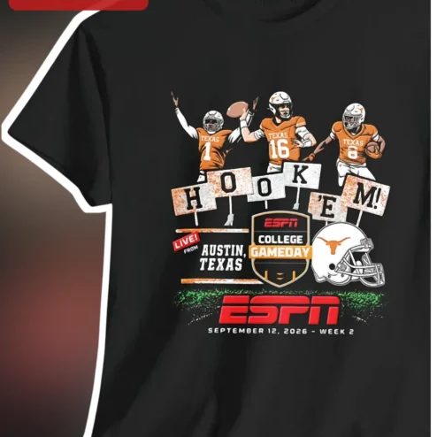 Hook 'em Horns Live From Austin Texas ESPN College GameDay Tee