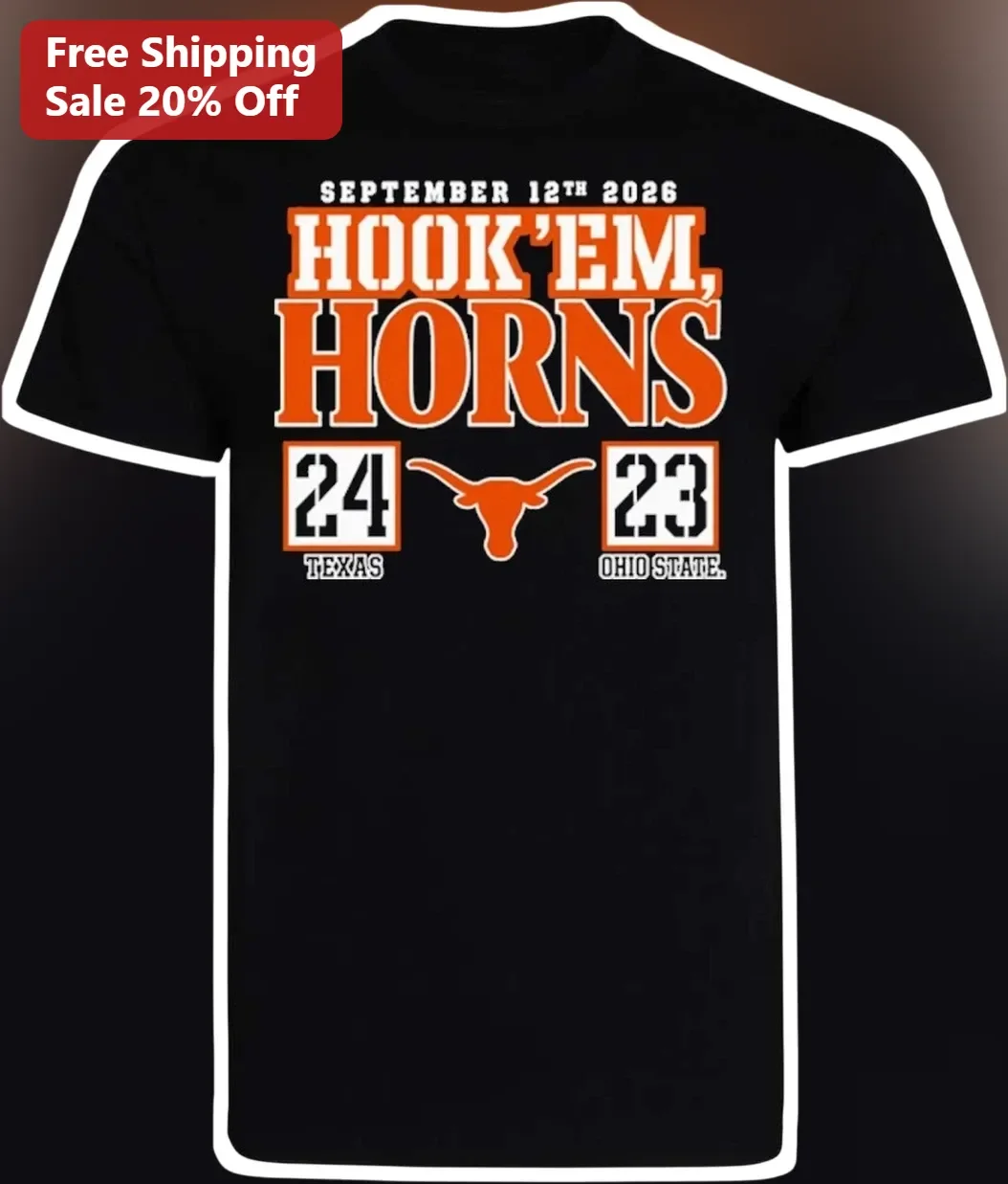 Hook 'em Horns Texas Longhorns College Football Tee
