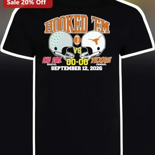 Hooked 'Em Tee Ohio State vs Texas College Football Rivalry Graphic Shirt