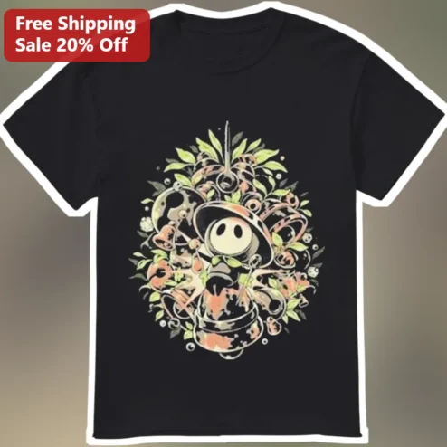 Hornet Hollow Knight Fan Art Graphic Tee Black Cotton Shirt for Gamers