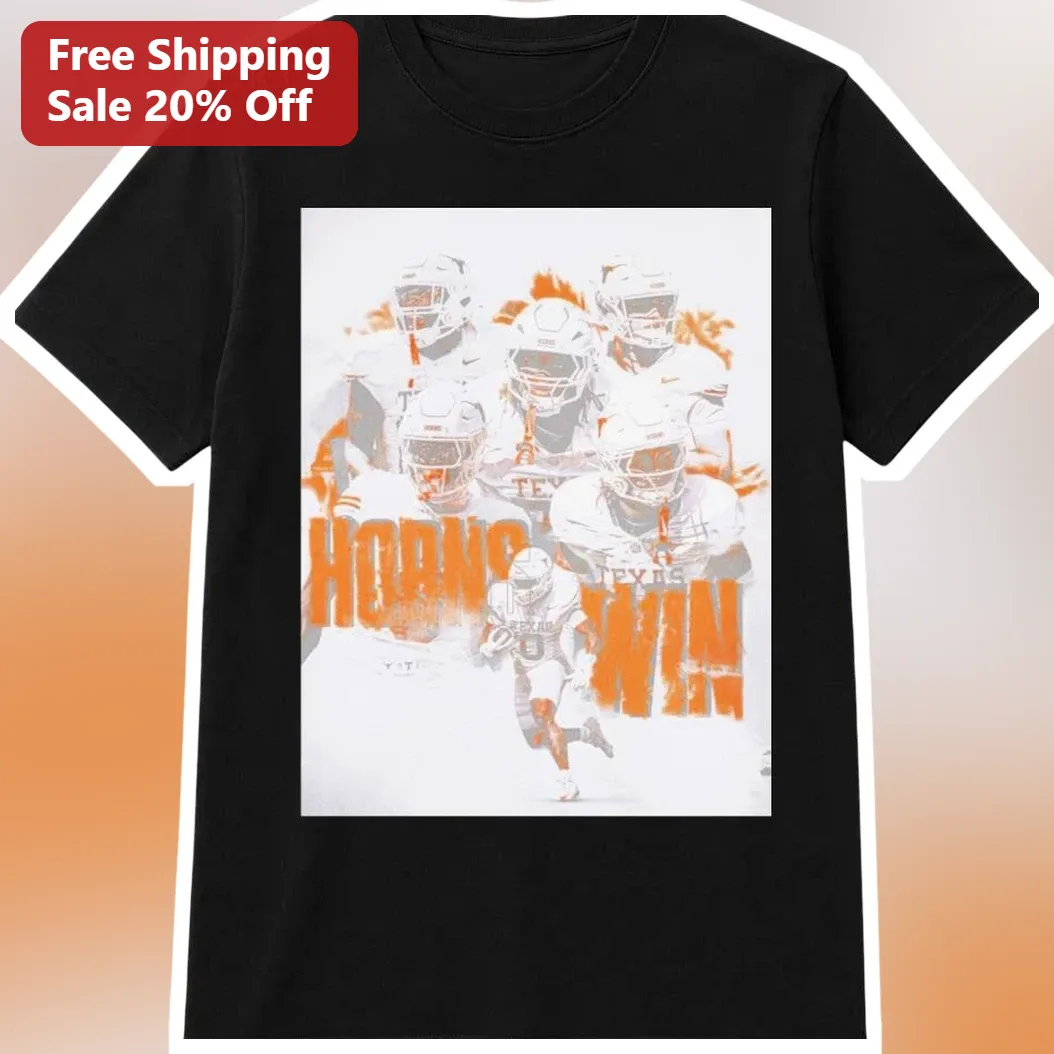 Horns Up Texas Win Tee UT Longhorns College Football Fan Gear Vintage Distressed Graphic T-Shirt