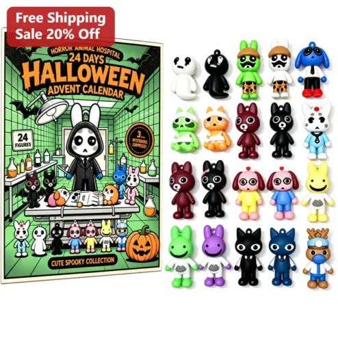Horror Animal Hospital Cute Spooky Halloween Advent Calendar Figurine Set