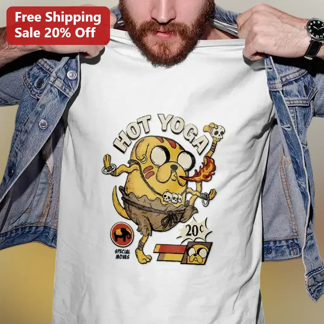 Hot Yoga Special Moves Jake The Dog Adventure Time Graphic Tee